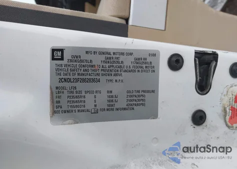 2008 Chevrolet Equinox Ls из США, поврежденный, VIN 2CNDL23F286283634